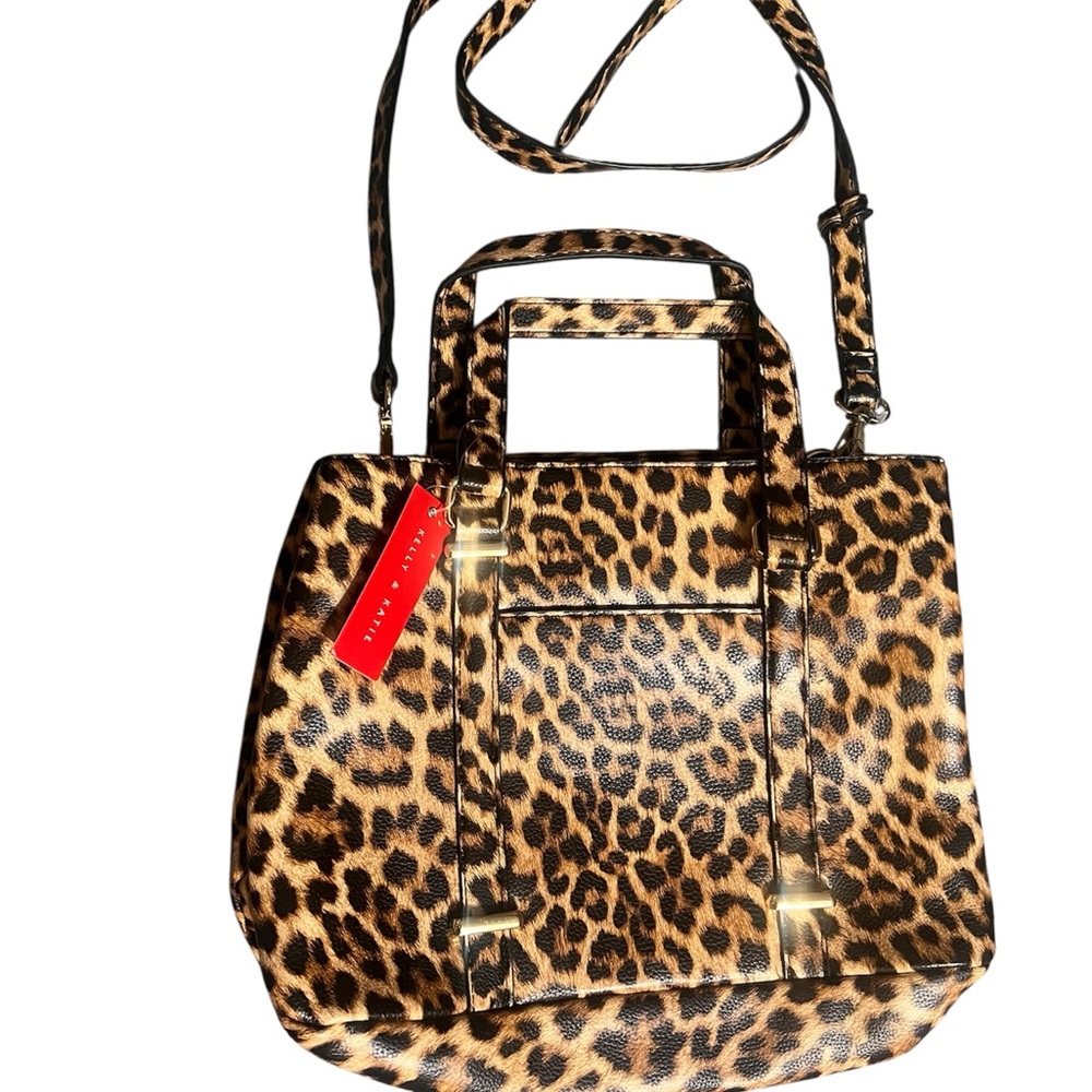Kelly & Katie Leopard Print Tote/Crossbody Bag NWT